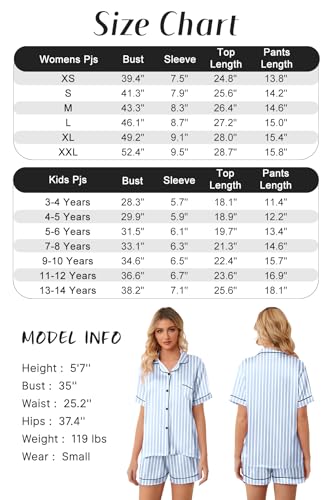 Image of Girls & Womens Satin Pajamas Set, Silk Button-Down Sleepwear 2 Piece Nightwear, 3 Years - Women XXL