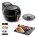 Tefal ActiFry & Grill Genius Heißluftfritteuse, inkl. Grillrost, automatischer Rührarm, 9 aut. Kochprogramme, Kapazität 1,2 kg, gesundes Frittieren ohne Öl, digitales Rezeptbuch, schwarz, FZ7758