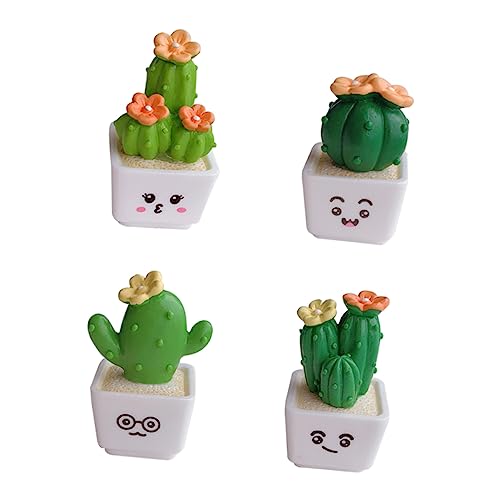 FUNOMOCYA 4pcs Mini Succulent Set Artificial Succulent Succulents Plants Live Green Faux Succulants Fairy Figurine Dining Room Table Decor Mini Doll House Mini Toy Wedding Resin Model Office