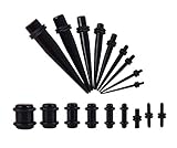 Material:Acryl&Silikon AIUIN Piercing Schmuck Set 18 Stück Silikon Tunnel Tunnelset Acryl Dehnstab Plug Dehnungsset Dehnungssichel Expander Kit Ohrpiercing,1.6-10MM