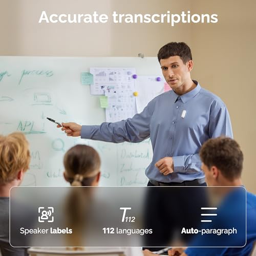 Image of AI Voice Recorder, PLAUD NotePin Voice Recorder, App Control, AI Notetaker, AI Transcribe & Summarize Support 112 Languages, 64GB Memory, Audio Recorder for Lectures, Meetings, Gray