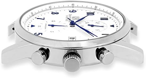 Steinhausen Men's S0920 Lugano Chronograph Stainless Steel and Black Leather Dress Watch