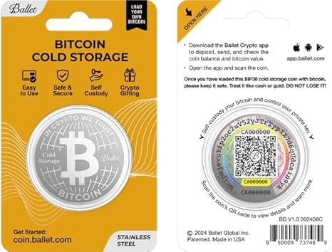 Ballet Bitcoin Cold Storage carteras de acero inoxidable con acabado premium para criptoactivos 7