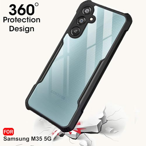 TheGiftKart Shockproof Crystal Clear Back Cover Case for Samsung Galaxy M35 5G | 360 Degree Protection | Protective Design | Transparent Back Cover Case for Samsung M35 5G (PC & TPU, Black Bumper) 4 41JBZp1wQBL
