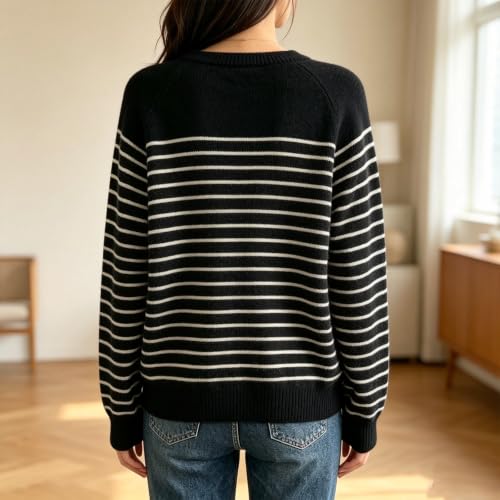 Womens Lightweight Sweaters Oversized Loose Button Crewneck Soft Sweater - image 5