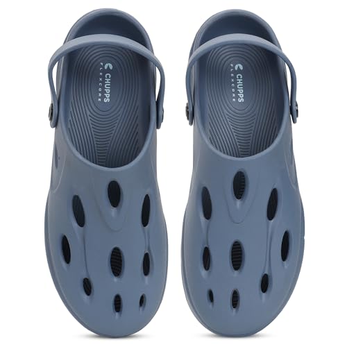 Image of CHUPPS Gator Clogs for Men | Lightweight EVA Clogs | Anti-Slip Sole | Cushioned Footbed | Breathable Ventilation | Adjustable Back Strap | Waterproof Casual Garden Clogs for Men