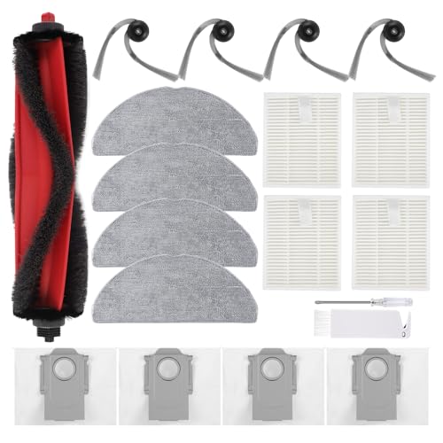 Image of Replacement Parts for Roborock Q7 M5 /M5+, Q7 L5 /L5+ Robot Vacuum | 1 Main Brush, 4 Filters, 4 Mop Pads, 4 Side Brushes, 4 Dust Bags, 1 Cleaning Brush & 1 Screwdriver - Accessories Kit
