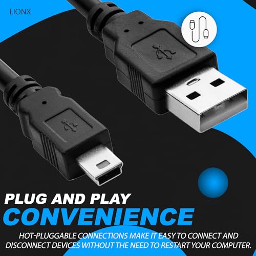 LIONX USB 2.0 Camera Transfer Cable Cord for EOS 40D, 50D, 60D, 70D, 7D ...