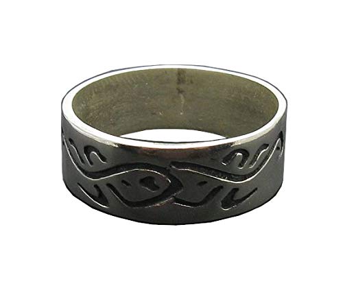 Bague en argent massif 925 large bande R000788 : bijou mixte intemporel