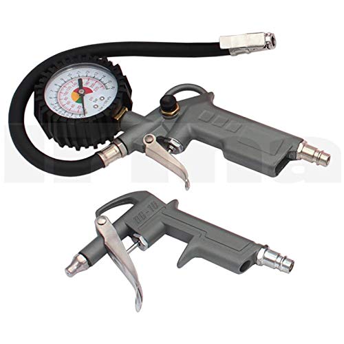 BSD Kit de Accesorios para Compresor 5 piezas - Pistola de Inflado, Pistola de Soplado, Pistola de Limpieza, Pistola de Pintura y Manguera