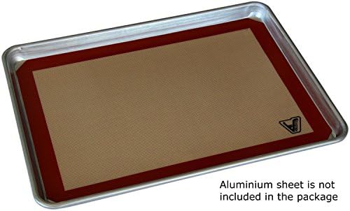 Silicone Baking Mat - Set of 2 Half Sheet (Thick & Large 11 5/8" x 16 1/2") - Non Stick Silicon Liner for Bake Pans & Rolling - Macaron/Pastry/Cookie/Bun/Bread Making - Professional Grade Nonstick