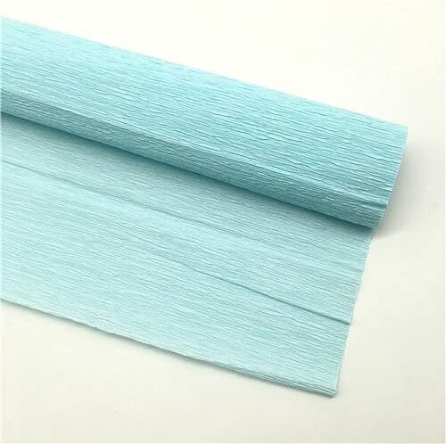 5Roll/Lot 250x50Cm Colored Creped Pape DIY Flower Gift Decoration Wrapping Packing Crepe Paper Handmade Material Crinkled Paper - (Color: Lt Blue)