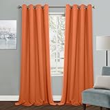 MYSKY HOME Orange Blackout Curtains for Living Room 95 Inch Long...