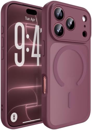 EQD für iPhone 18 Pro Hülle, Kompatibel mit MagSafe, Rot | Vollständiger Kameraschutz, Eingebauter Magnetring, TOP Militärschutz, Anti-Bleach und Anti-Gelb