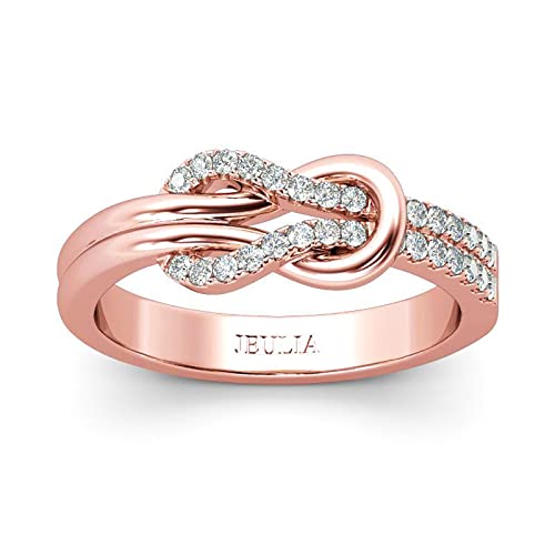 Jeulia Knot Design Band Classic Rings for Women cz Sterling