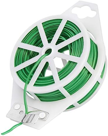 VIVOSUN 164 Feet PE-Coated Twist Tie, Roll Spool Dispenser with Cutter Secure Garden Plant Multi-Function Cable Snack Tie, Green