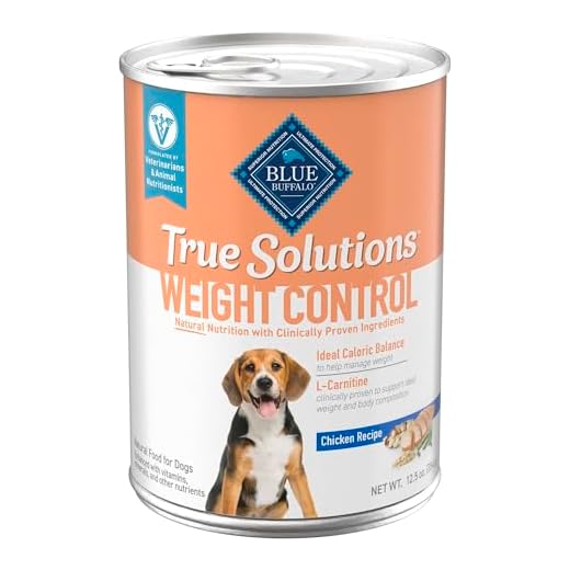 Blue Buffalo True Solutions Weight Control Wet Dog Food for Adult Dogs, Made with Natural Ingredients, Chicken, 12.5-oz. Cans (12 Count)