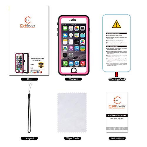 Cellever Waterproof Case For Iphone Se 2020 / Iphone 8 / Iphone 7, 4.7-Inch, Clear Waterproof Ip68 Certified Shockproof Sandproof Snowproof Full Body Sealed Protective Transparent Cover Kz (Pink) #TOP5