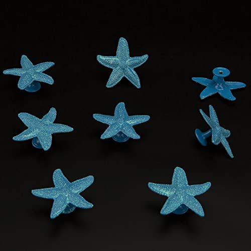 Starfish Drawer Pulls and Knobs 8Pack Glittery Animal Cabinet Knobs Cute Pulls for Kitchen Bathroom Dresser Blue Ocean Beach Theme Handles - Image 8