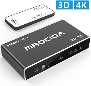 HDMI Switch 4k HDMI Splitter-Mrocioa Aluminum HDMI Switch 3 in 1 Out, HDMI