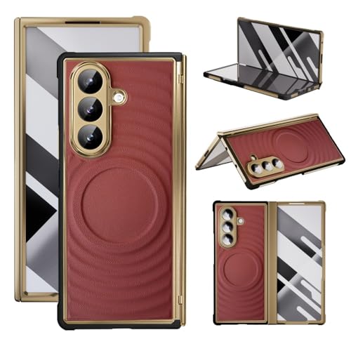 Étui Galaxy Z Fold 7 rouge anti-choc avec protection écran et clapet rigide
