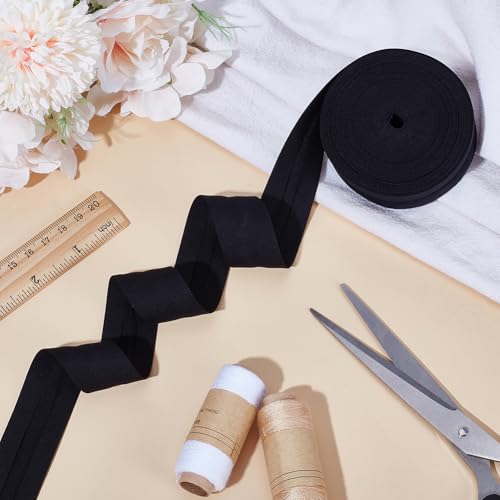 Miniatura 4 de Benecreat Cinta Al Bies De Un Solo Pliegue De 10 M, Cinta De Encuadernación Al Bies Negra De 24mm De Ancho, Cinta Para Dobladillo Para Costura De Prendas Diy, Costura, Tubería, Acolchado