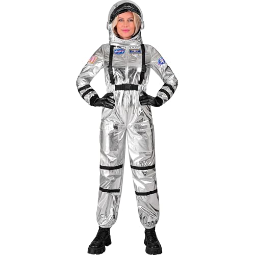 W WIDMANN MILANO Party Fashion - Kostüm Astronaut für Damen, Raumanzug mit Helm, Weltall Overall, Raumfahrer, Karnevalskostüme