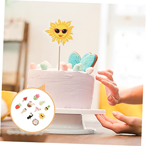 Gogogmee 1 Conjunto 3 Toppers De Inserção De Bolo Havaí Para Comida Luau Suprimentos De Festa Decora