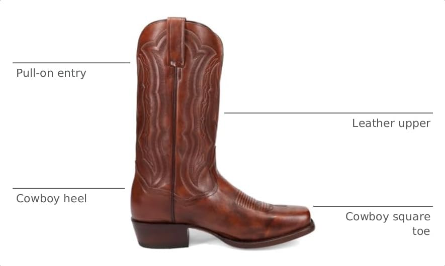 Image of Dan Post Boots Mens Wade Embroidered Square Toe Casual Boots Mid Calf - Brown