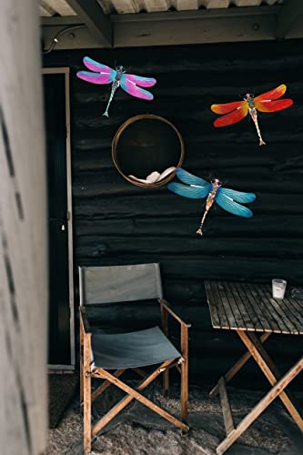 Metal Dragonfly Wall Art, Indoor And Outdoor Wall Decoration Mural Sculpture, Can Be Used For Garden, Fence, Yard, Terrace, Bedroom, Living Room Decoration, 3 Piece Set #TOP4