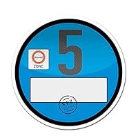Haftfolie Euro 5 Plakette für Windschutzscheibe Umweltplakette Feinstaubplakette Spaßplakette Fun Folie für Fahrzeug Auto Kfz Zubehör R169 (Euro 5, 1 Stück)