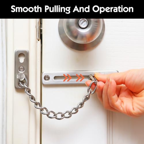 Bohoray 2 Stücke Edelstahl Türkette, Silbrig Türsicherheitskette mit 1 Schraubendreher, Innen Türkette Haustür, Türen Sicherheitskette für Haus, Hotel, Innentüren und Fenster