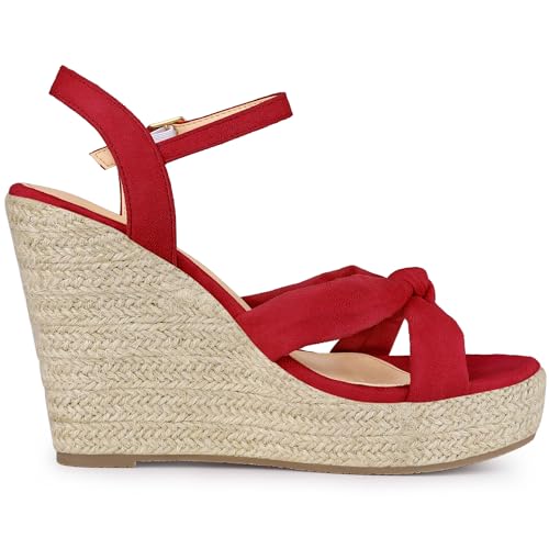 Sandales espadrilles compensées femme Allegra K plateforme slingback d'été