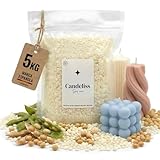 CANDELISS Cera para hacer velas en molde 5kg. Cera de soja alto punto de fusion para moldes para velas 5kg Cera para hacer velas en moldes silicona Soy candle wax for silicone moulds (5kg)