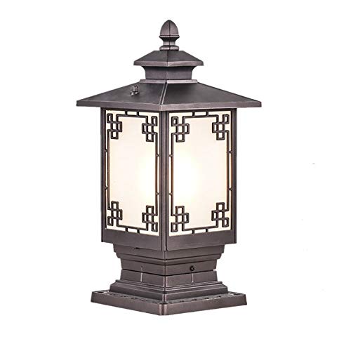 DULG European Outdoor Pfosten Beleuchtung, Wasserdichte IP65 Tür Säule Lampe Porch Traditionelle Außenpfosten-Laterne Garden Villas Hof Säule Lampe Decking Park Pavillon Rasen Aisle Säule Stigma Licht Cover