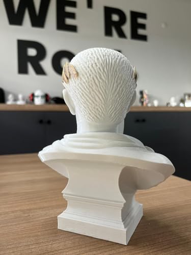 Busto de Julio César blanco decorativo con laureles dorados miniatura 6