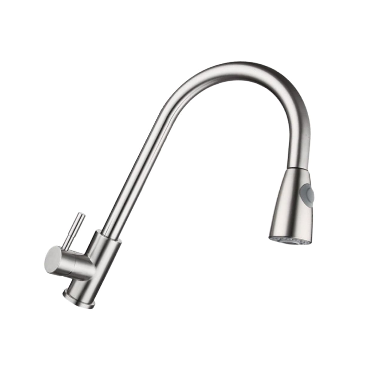 Grifo de cascada de cocina en acero inoxidable con caño telescópico metálico