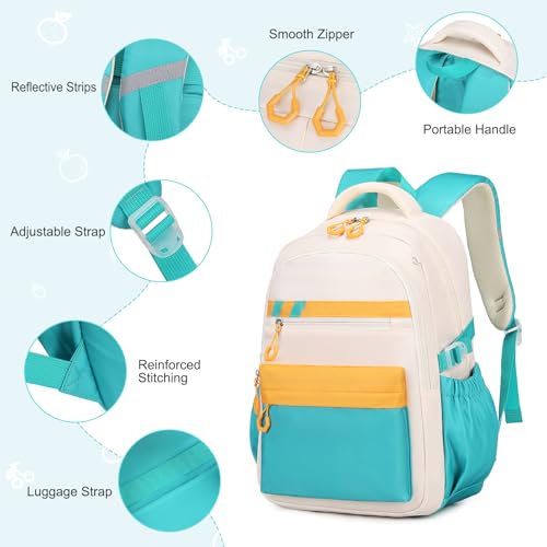 Backpack for Girls, 3Pcs Girls Backpacks with Lunch Bag Pencil Case, Kids School Backpack for Teen Girl Students Kindergarten Elementary Middle High School Bookbag Set4