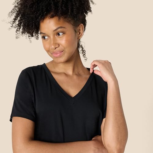 Amazon Essentials Women's Active Soft Cotton Relaxed Fit V-Neck Short Sleeve Lightweight Yoga Workout T-Shirt4