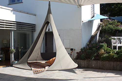 Image of Vivere Cacoon Hanging Songo Chair- Indoor /Outdoor Olefin Canvas- 440 lb Capacity