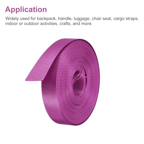 Image of Nylon Webbing Strap, 10 Metres, 1 inch /1.5 inch /2 inch Width, 0.7 mm Thickness (Burgundy, 1 Inch)