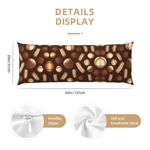 Housse de coussin rétro marron avec imprimé baseball vintage - 4