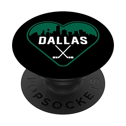Cute I Love Dallas Hockey Heart Skyline PopSockets PopGrip: Swappable Grip for Phones & Tablets