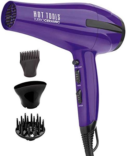 Hot Tools CERAMIC IONIC Blow Dryer with Multiple Heat/Speed Combinations, Bonus Free Attachments Included