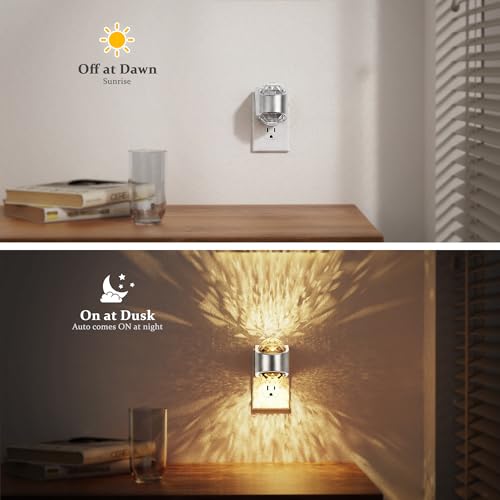 Image of JandCase Night Lights Plug into Wall, Star Projector Night Light with 3000K Soft White, Automatic Galaxy Nightlight Plug in with Light Sensor for Bathroom Hallway Room Decor