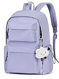FIORETTO Backpack Womens School Bag Girls Boys, Lightweight Water-Resistant Fits 15.6” Laptop Large Capacity Rucksack with Anti-Theft Pocket, Ideal for School College Commuting Travel Purple