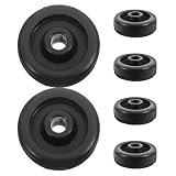 Cabilock 6 Stück Fitnessgeräte Rollenaufsatz 2 Zoll Kunststoffräder aus PP und Pa Schwarz mit 8 MM Zentralbohrung für Laufband und Laufgerät für Fitnessstudio und Zuhause