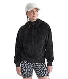 The North Face Girls' Osito Full Zip Hoodie | Fleece Hooded Jacket with Hand Pockets & Durable Ribbed Collar, TNF Black, Medium
