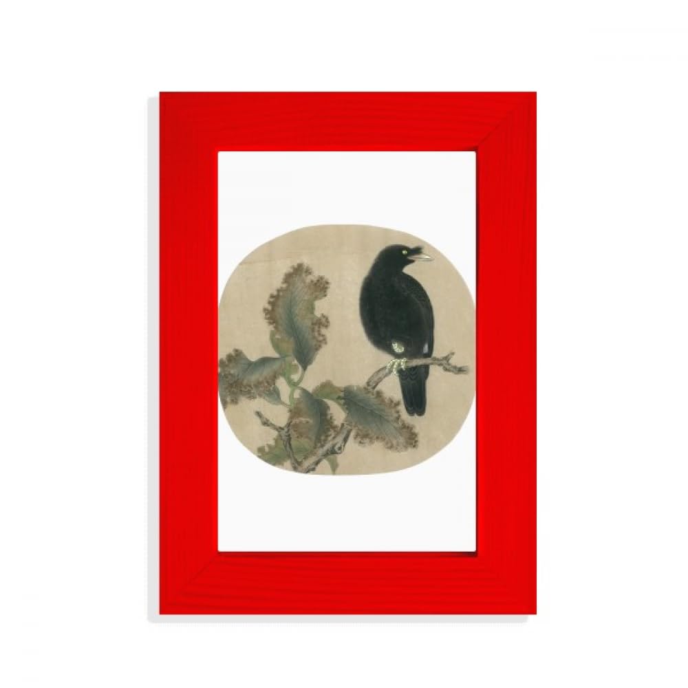 Cadre photo chinois Dead Trees motif étourneaux rouge décoration pour affiche et photo