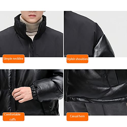 Jaqueta masculina metálica metálica brilhante curta bomber alternativa casaco inverno com zíper alte